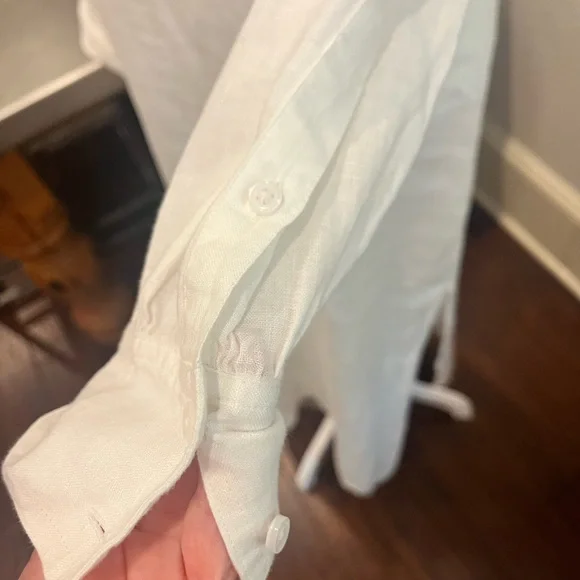 J.Crew White linen maxi Dress w/ half slip - Picture 13 of 16